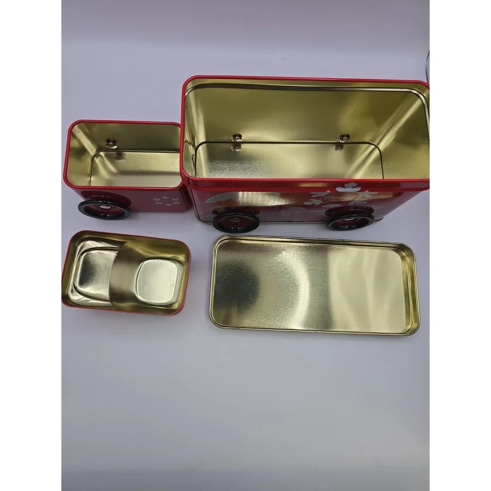 Coca-Cola Coke Delivery Truck Tin with Wheels & 2 Compartments with Santa Claus